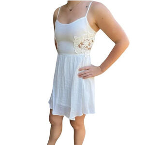 NORDSTROM Socialite Lace Cut Out Detail White Mini Dress - Small
